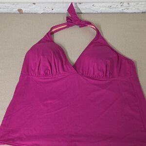 Pink Halter Bikini Top LANDS END PLUS SIZE 18